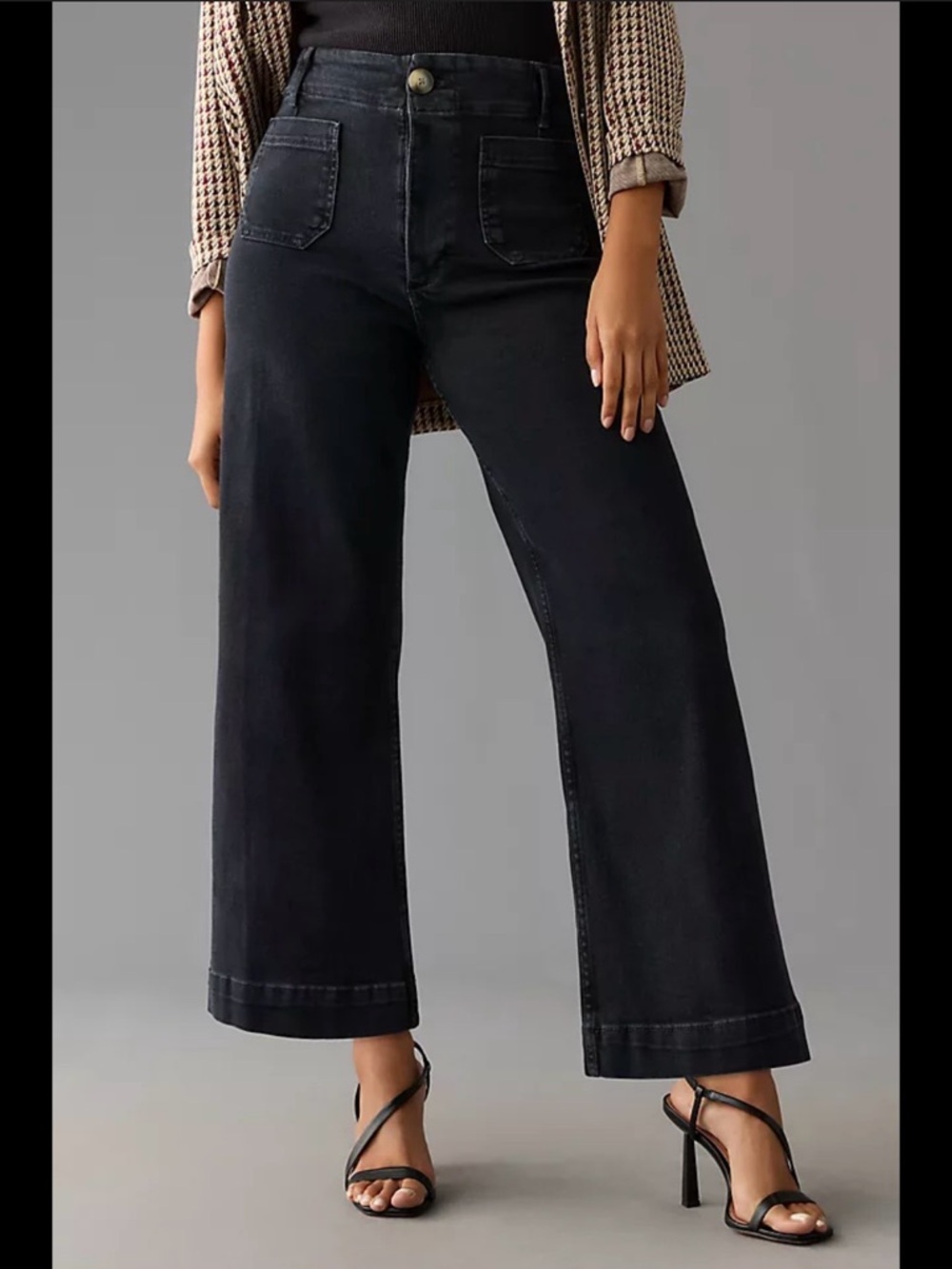 Pilcro-   High-Rise Wide-Leg Black Women's Jeans Anthropologie